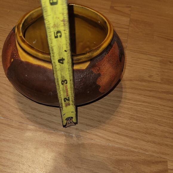 Vtg 70s Royal Hagar Earth Wrap Crackle Lava Glaze Pottery Planter Lot Of 2 Bowls - Picture 5 of 13